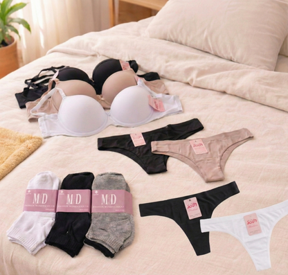 2 CORPIÑOS SEGUNDA PIEL + 4 BOMBACHAS + 2 PAR DE MEDIAS DE REGALO🎁