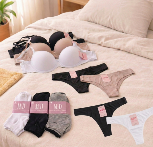 2 CORPIÑOS SEGUNDA PIEL + 4 BOMBACHAS + 2 PAR DE MEDIAS DE REGALO🎁